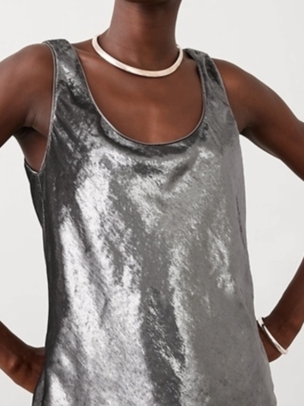 Banana Republic Silver Textured Tank - Women’s Size L